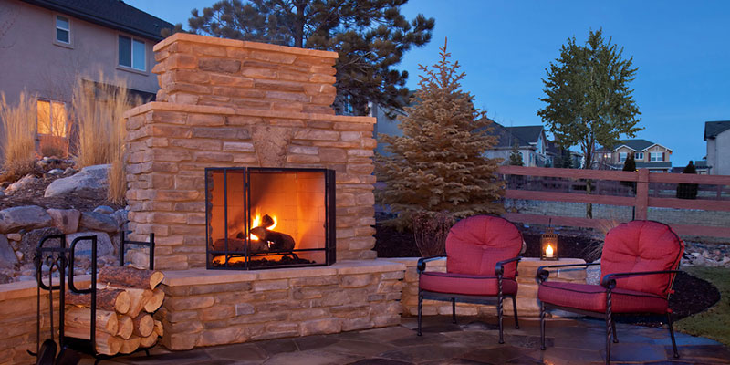 outdoor fireplaces for a focal point